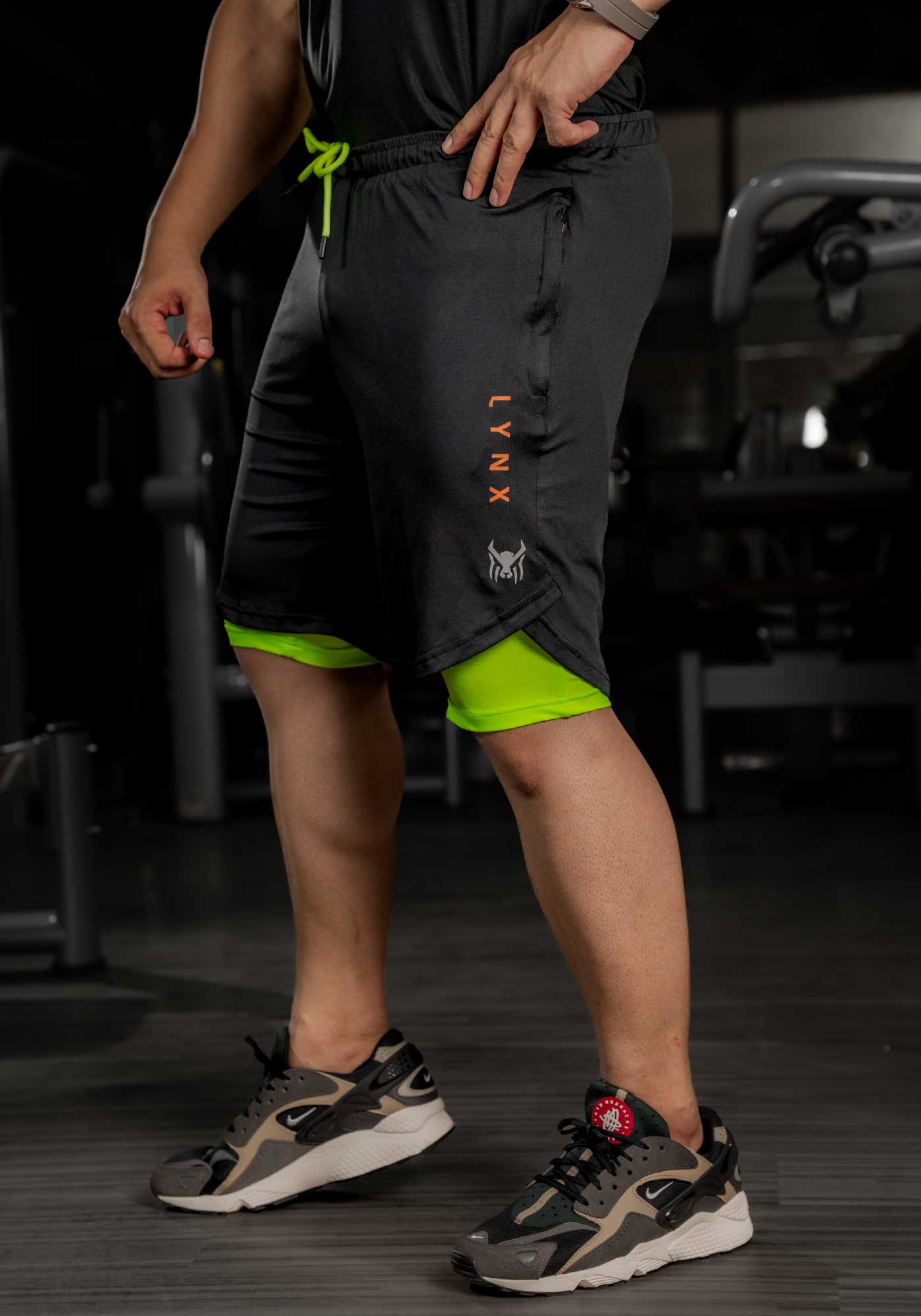 Momentum Pro Shorts- Black and Neon Green